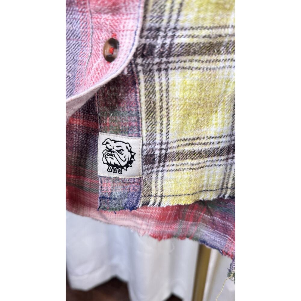 NWT Urban Outfitters BDG Robbie Spliced Flannel Button-Down Trendy Shirt XL - Picture 12 of 14